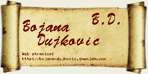 Bojana Dujković vizit kartica